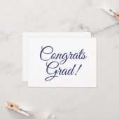 Gefeliciteerd afstudeerder navy blauw aangepaste s kaart (Voorkant / Achterkant in situ)