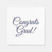 Gefeliciteerd afstudeerder navy blauw aangepaste s servet (Voorkant)