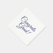 Gefeliciteerd afstudeerder navy blauw aangepaste s servet (Hoek)