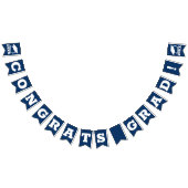 Gefeliciteerd Afstudeerder Navy Blue en White Vlaggetjes (Alle)