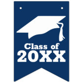 Gefeliciteerd Afstudeerder Navy Blue en White Vlaggetjes (Eerste vlag)