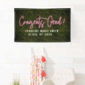 Gefeliciteerd Afstudeerder Neon Graduation Party Spandoek (Insitu)