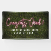 Gefeliciteerd Afstudeerder Neon Graduation Party Spandoek (Horizontaal)