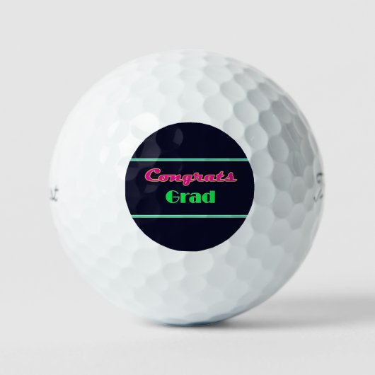 Gefeliciteerd Afstudeerder Neon Letters Golfballen (Voorkant)