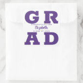 Gefeliciteerd Afstudeerder Paars White Vierkante Sticker (Tas)