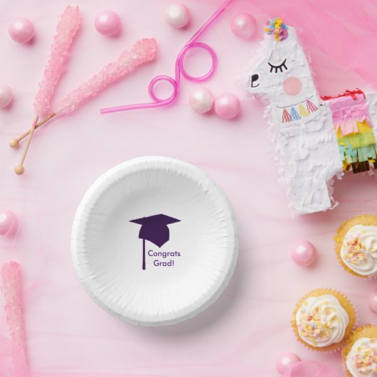 Gefeliciteerd Afstudeerder, Paarse gegradueerde ka Papieren Kommen (Feest)