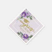 Gefeliciteerd Afstudeerder Paarse Lavendel Floral  Servet (Hoek)