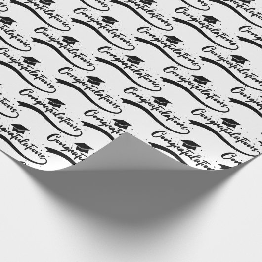 Gefeliciteerd afstudeerder pet cadeaupapier (Hoek)