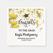 Gefeliciteerd Afstudeerder Pet Gold Confetti Festi Servetten (Voorkant)