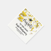 Gefeliciteerd Afstudeerder Pet Gold Confetti Festi Servetten (Hoek)