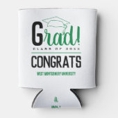 Gefeliciteerd Afstudeerder Pet Groen en Zwart Blikjeskoeler (Voorkant)