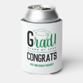 Gefeliciteerd Afstudeerder Pet Groen en Zwart Blikjeskoeler (Blikje Achterkant)