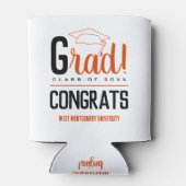 Gefeliciteerd Afstudeerder Pet Sinaasappel en zwar Blikjeskoeler (Achterkant)