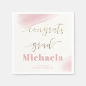 Gefeliciteerd Afstudeerder Pink Gold Graduation Pa Servet (Voorkant)
