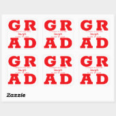 Gefeliciteerd Afstudeerder Red en White Vierkante Sticker (Vel)