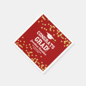 Gefeliciteerd Afstudeerder Rood Goud Confetti Afst Servet (Hoek)