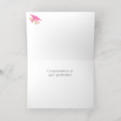 Gefeliciteerd Afstudeerder Roze Banner Folie Kaart (Binnenlaag)