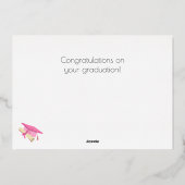 Gefeliciteerd Afstudeerder Roze Folie Kaart (Achterkant)