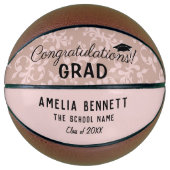 Gefeliciteerd Afstudeerder Roze Ornament Afstudere Basketbal (Voorkant)
