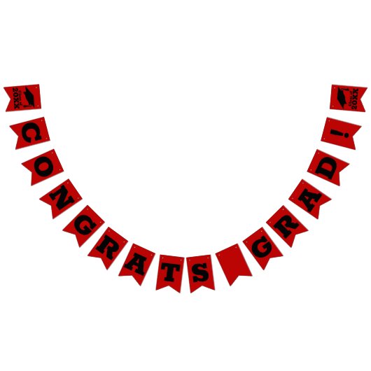 Gefeliciteerd Afstudeerder Scarlet en Black Vlaggetjes (Alle)