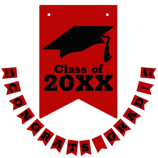 Gefeliciteerd Afstudeerder Scarlet en Black Vlaggetjes