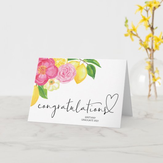 Gefeliciteerd, Afstudeerder school Kaart (Gele Bloem)