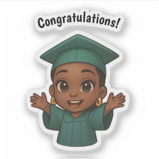 Gefeliciteerd Afstudeerder Sticker (Voorkant)