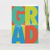 Gefeliciteerd afstudeerder vet kleurrijk afstudere kaart (Voorkant)