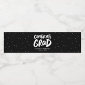 Gefeliciteerd afstudeerder vetgedrukte zwarte witt waterfles etiket (Enkel label)