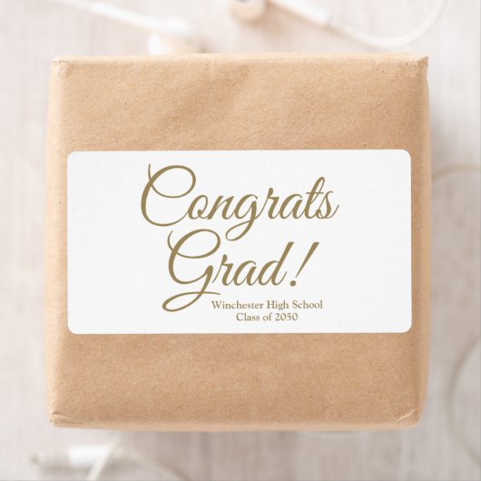 Gefeliciteerd afstudeerder wit goud aangepaste sch etiket (Insitu)