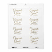 Gefeliciteerd afstudeerder wit goud aangepaste sch etiket (Full Sheet)