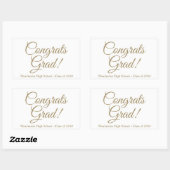 Gefeliciteerd afstudeerder wit goud aangepaste sch rechthoekige sticker (Vel)