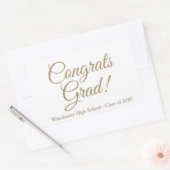 Gefeliciteerd afstudeerder wit goud aangepaste sch rechthoekige sticker (Envelop)