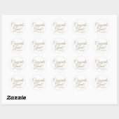 Gefeliciteerd afstudeerder wit goud aangepaste sch ronde sticker (Vel)