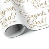 Gefeliciteerd afstudeerder wit goud aangepaste scr cadeaupapier (Rol Hoek)