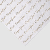 Gefeliciteerd afstudeerder wit goud elegant script tissuepapier (Detail)