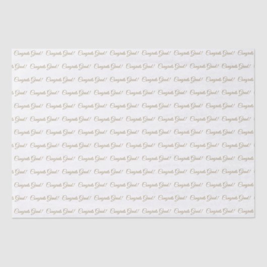 Gefeliciteerd afstudeerder wit goud elegant script tissuepapier (Voorkant)