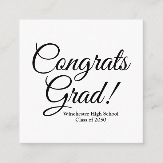 Gefeliciteerd afstudeerder wit zwart aangepaste sc informatiekaartje (Voorkant)