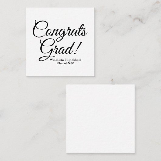 Gefeliciteerd afstudeerder wit zwart aangepaste sc informatiekaartje (Voorkant / Achterkant)