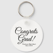 Gefeliciteerd afstudeerder wit zwart aangepaste sc sleutelhanger (Voorkant)