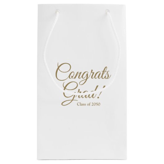 Gefeliciteerd afstudeerder witgoud script klasse j klein cadeauzakje (Achterkant)