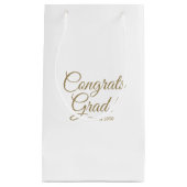 Gefeliciteerd afstudeerder witgoud script klasse j klein cadeauzakje (Voorkant)