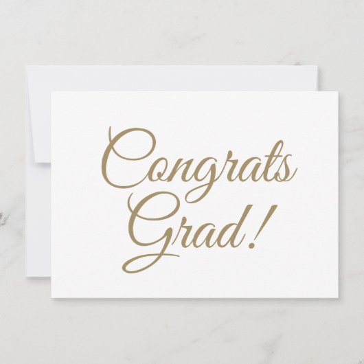 Gefeliciteerd afstudeerder witgouden script kallig kaart (Voorkant)