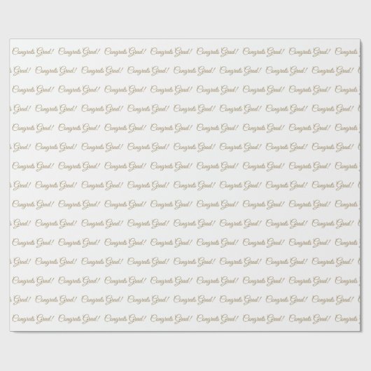 Gefeliciteerd afstudeerder witgouden scriptpatroon cadeaupapier (Vlak)