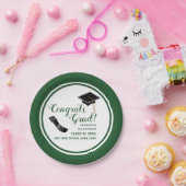 Gefeliciteerd Afstudeerder Witte en Groene Klasse Papieren Bordje (Feest)