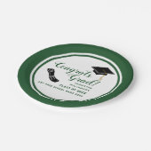 Gefeliciteerd Afstudeerder Witte en Groene Klasse Papieren Bordje (Gekanteld)