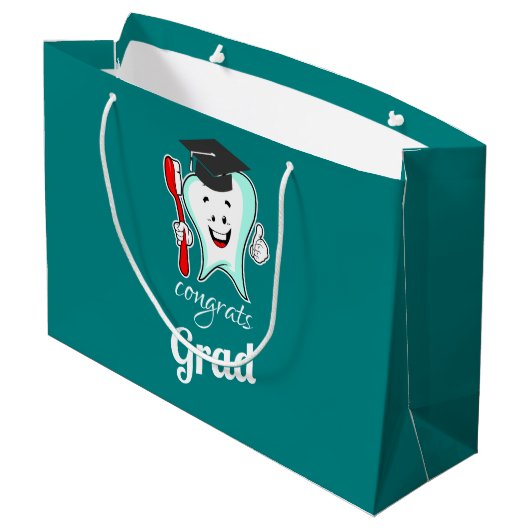 Gefeliciteerd Afstudeerder Witte Tand met Afstudee Groot Cadeauzakje (Achterkant Gekanteld)