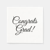 Gefeliciteerd afstudeerder zwart aangepaste script servet (Voorkant)