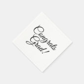 Gefeliciteerd afstudeerder zwart aangepaste script servet (Hoek)