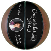 Gefeliciteerd Afstudeerder Zwart Afstuderen Foto Basketbal (Verticaal)
